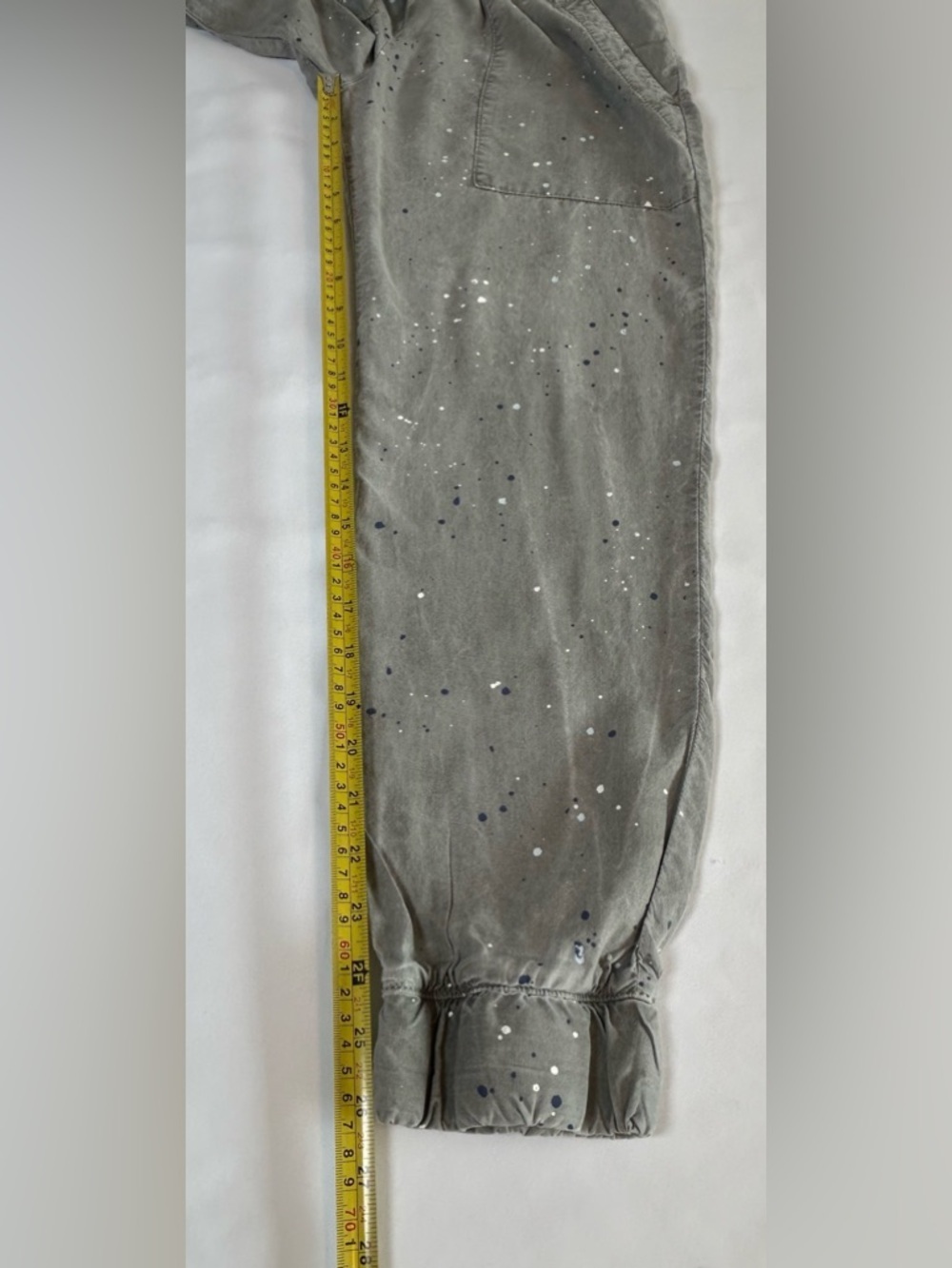 cloth & stone Anthropologie Light Gray tencel Joggers size M paint splatter - Picture 14 of 14